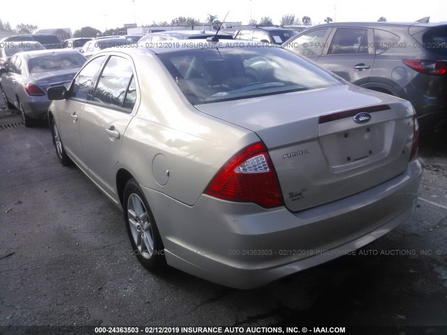 3FAHP0GA0AR243831 - 2010 FORD FUSION S SILVER photo 3