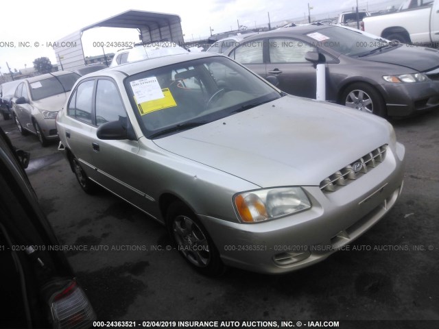 KMHCG45C71U216260 - 2001 HYUNDAI ACCENT GL GOLD photo 1