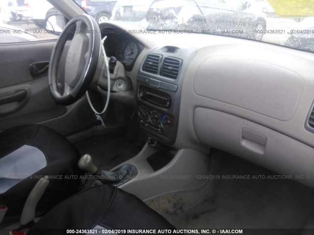 KMHCG45C71U216260 - 2001 HYUNDAI ACCENT GL GOLD photo 5