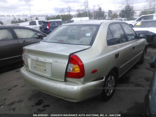 KMHCG45C71U216260 - 2001 HYUNDAI ACCENT GL GOLD photo 6