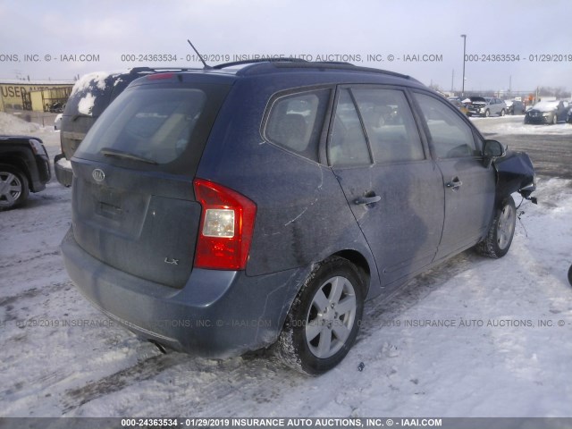 KNAFG525177061836 - 2007 KIA RONDO LX/EX BLUE photo 4