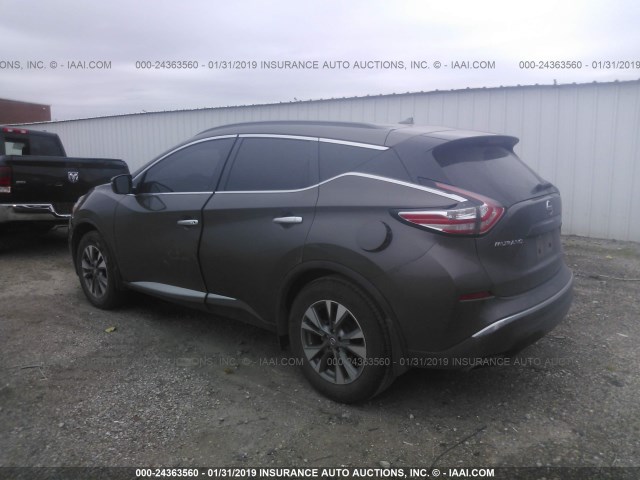 5N1AZ2MG2GN129119 - 2016 NISSAN MURANO S/SL/SV/PLATINUM BROWN photo 3