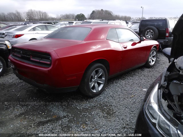 2C3CDZAG2GH131491 - 2016 DODGE CHALLENGER SXT RED photo 4