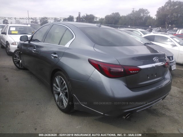 JN1EV7AP0JM357154 - 2018 INFINITI Q50 LUXE/SPORT GRAY photo 3