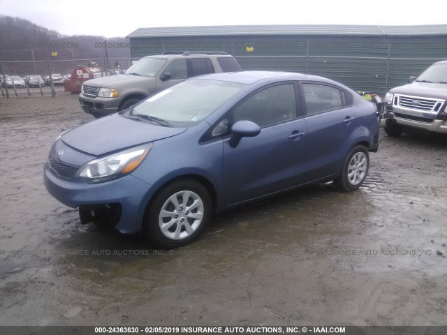 KNADM4A30G6699320 - 2016 KIA RIO LX BLUE photo 2