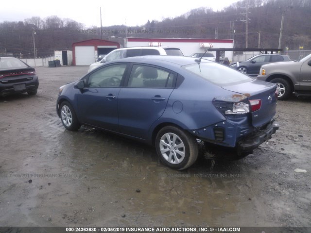 KNADM4A30G6699320 - 2016 KIA RIO LX BLUE photo 3