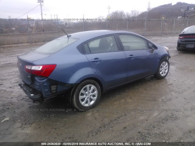 KNADM4A30G6699320 - 2016 KIA RIO LX BLUE photo 4