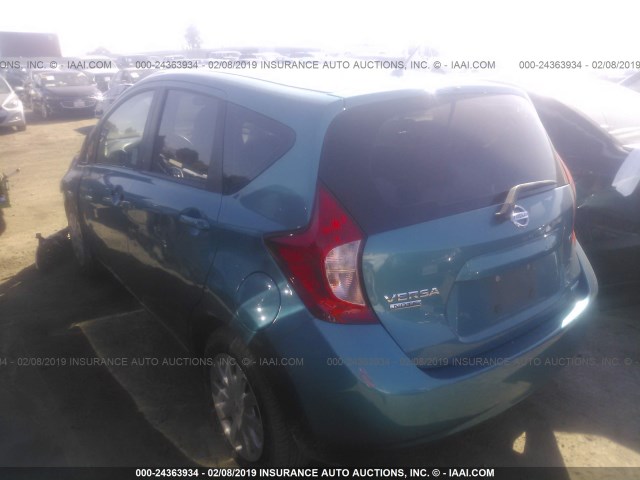 3N1CE2CP7FL352428 - 2015 NISSAN VERSA NOTE S/S PLUS/SV/SL/SR BLUE photo 3