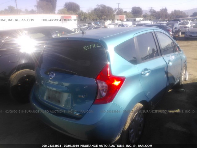 3N1CE2CP7FL352428 - 2015 NISSAN VERSA NOTE S/S PLUS/SV/SL/SR BLUE photo 4