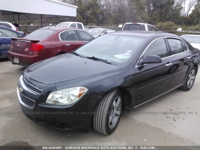 1G1ZC5EU6CF379703 - 2012 CHEVROLET MALIBU 1LT BLACK photo 2