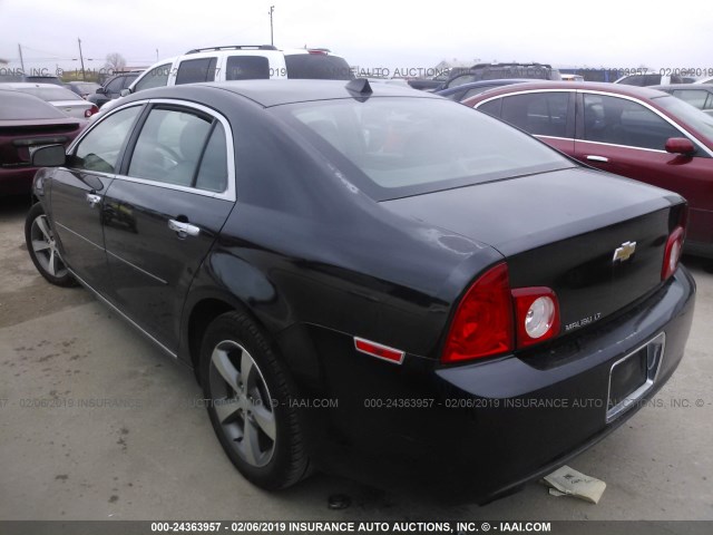 1G1ZC5EU6CF379703 - 2012 CHEVROLET MALIBU 1LT BLACK photo 3