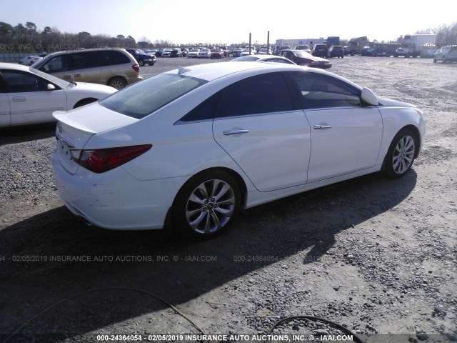 5NPEC4AC9DH595825 - 2013 HYUNDAI SONATA SE/LIMITED WHITE photo 4