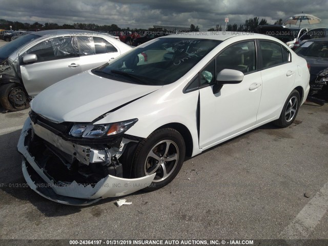 19XFB2F79FE100456 - 2015 HONDA CIVIC SE WHITE photo 2