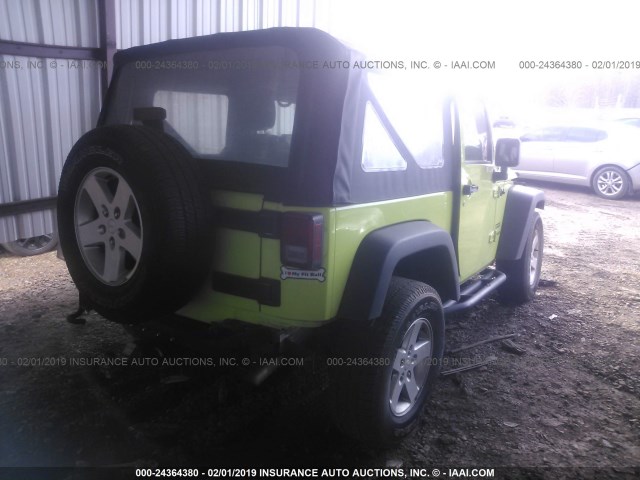 1C4AJWAGXGL330754 - 2016 JEEP WRANGLER SPORT GREEN photo 4