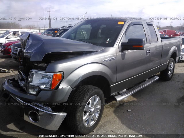 1FTFX1CF6EFB43325 - 2014 FORD F150 SUPER CAB GRAY photo 2