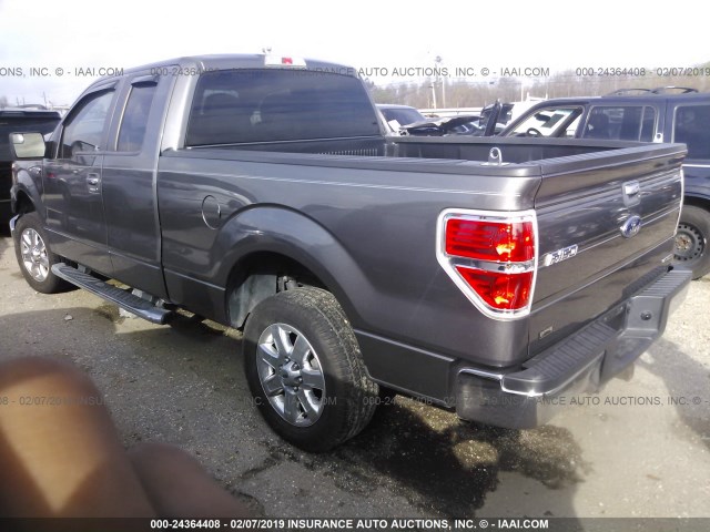 1FTFX1CF6EFB43325 - 2014 FORD F150 SUPER CAB GRAY photo 3