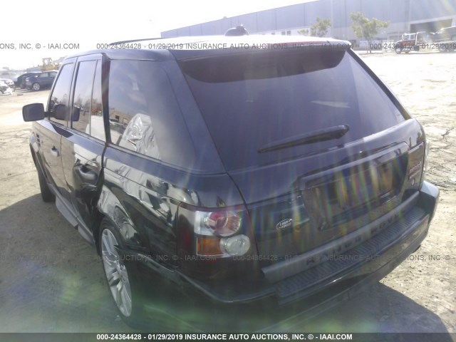 SALSH23496A903108 - 2006 LAND ROVER RANGE ROVER SPORT SUPERCHARGED BLACK photo 3
