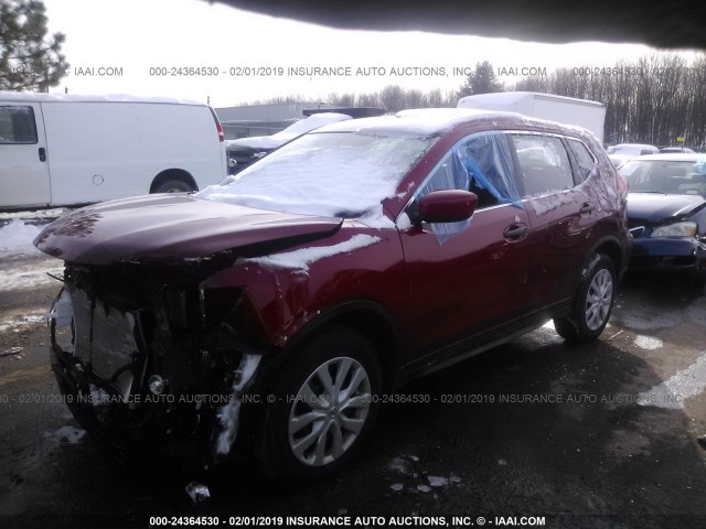 JN8AT2MV3HW263366 - 2017 NISSAN ROGUE S/SL/SV RED photo 2