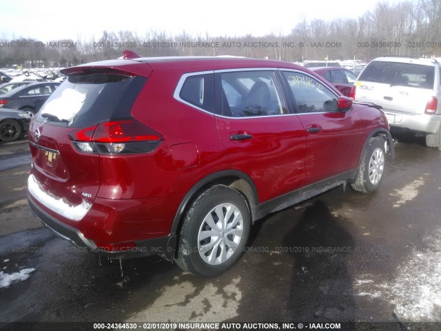 JN8AT2MV3HW263366 - 2017 NISSAN ROGUE S/SL/SV RED photo 4