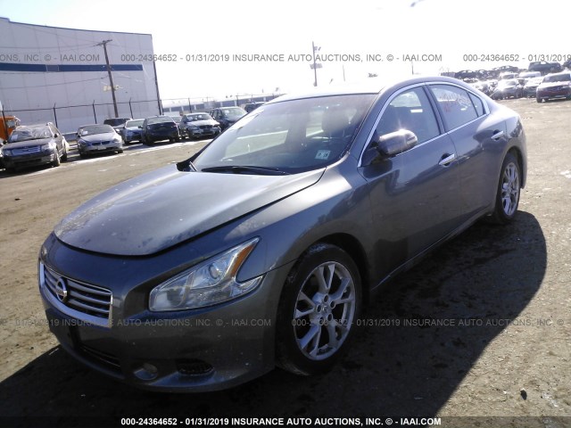 1N4AA5AP0EC478120 - 2014 NISSAN MAXIMA S/SV GRAY photo 2