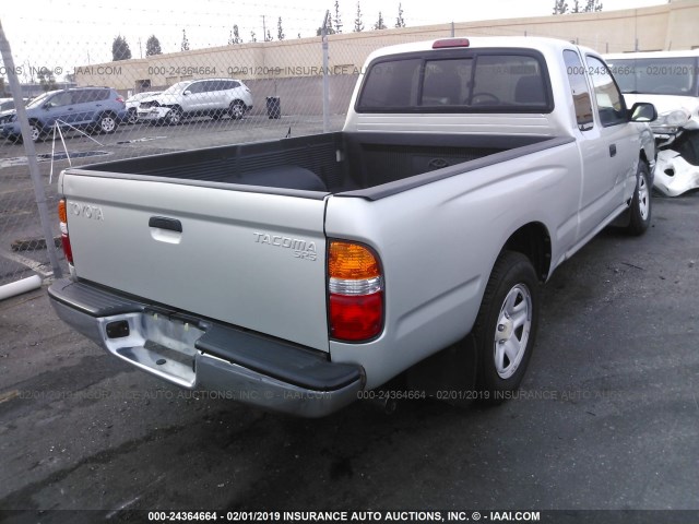 5TEVL52N23Z280351 - 2003 TOYOTA TACOMA XTRACAB SILVER photo 4