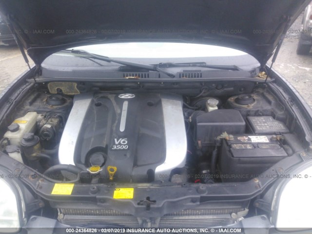 KM8SC73E54U730738 - 2004 HYUNDAI SANTA FE GLS/LX BLACK photo 10