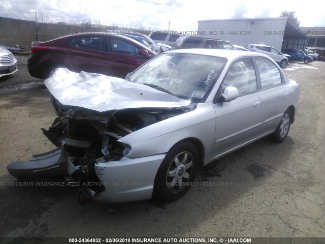 KNAFB121045317024 - 2004 KIA SPECTRA LS SILVER photo 2