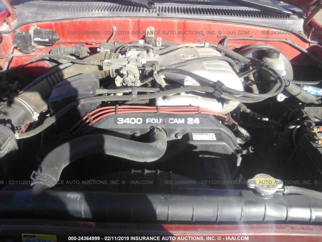 5TEGN92N22Z110239 - 2002 TOYOTA TACOMA DOUBLE CAB PRERUNNER RED photo 10