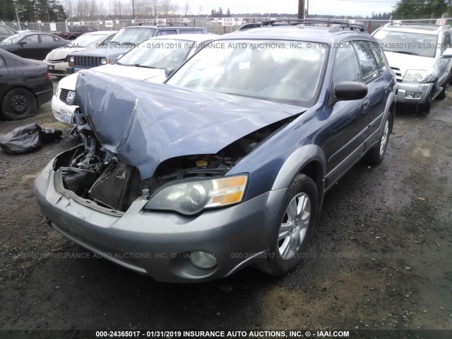 4S4BP61CX57340041 - 2005 SUBARU LEGACY OUTBACK 2.5I BLUE photo 2