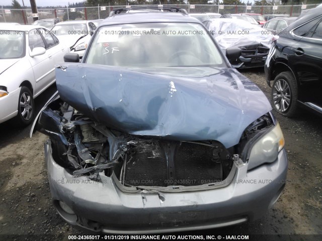 4S4BP61CX57340041 - 2005 SUBARU LEGACY OUTBACK 2.5I BLUE photo 6