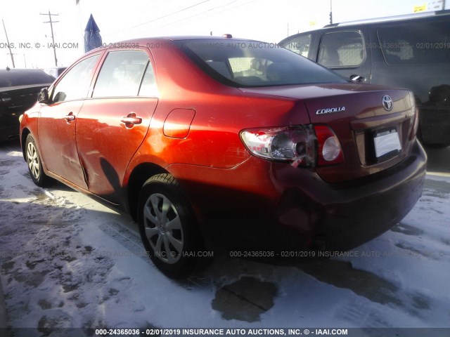 JTDBL40E799058263 - 2009 TOYOTA COROLLA LE/XLE MAROON photo 3