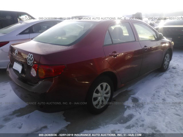 JTDBL40E799058263 - 2009 TOYOTA COROLLA LE/XLE MAROON photo 4