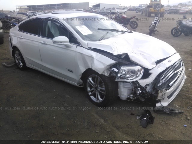 3FA6P0SU8FR298026 - 2015 FORD FUSION TITANIUM PHEV WHITE photo 1