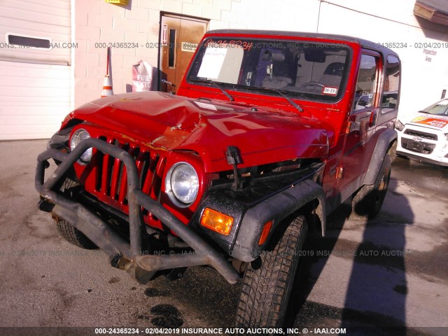 1J4FA49S32P701204 - 2002 JEEP WRANGLER / TJ SPORT RED photo 2