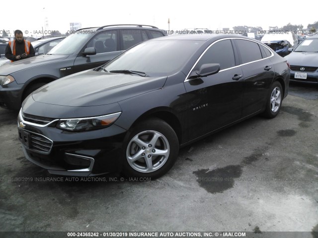 1G1ZB5ST2HF111446 - 2017 CHEVROLET MALIBU LS BLACK photo 2