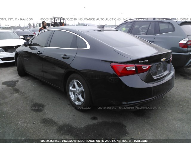 1G1ZB5ST2HF111446 - 2017 CHEVROLET MALIBU LS BLACK photo 3