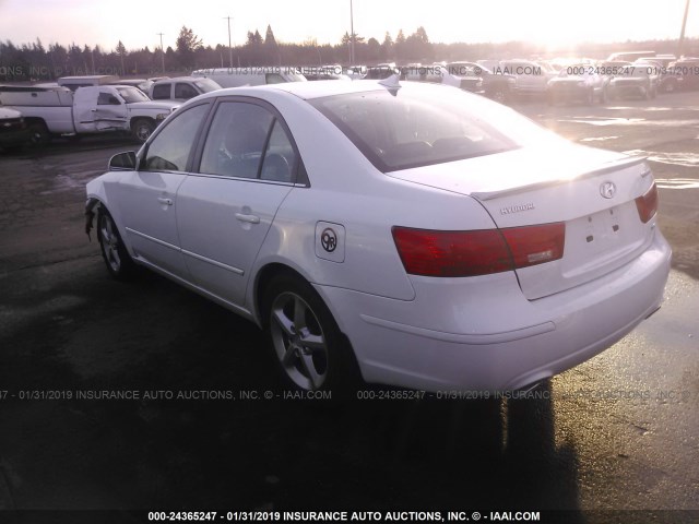 5NPEU46F49H459755 - 2009 HYUNDAI SONATA SE/LIMITED WHITE photo 3