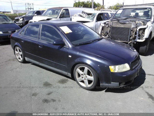 WAULC68EX2A197244 - 2002 AUDI A4 1.8T QUATTRO BLUE photo 1