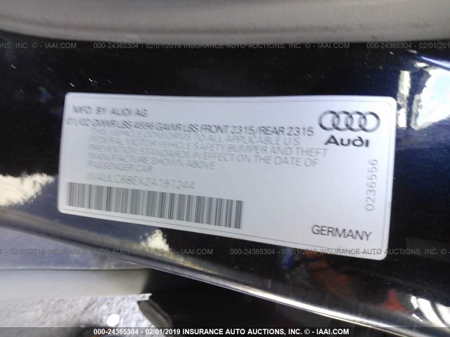 WAULC68EX2A197244 - 2002 AUDI A4 1.8T QUATTRO BLUE photo 9