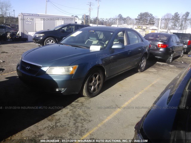 5NPEU46F16H075248 - 2006 HYUNDAI SONATA GLS/LX BLUE photo 2