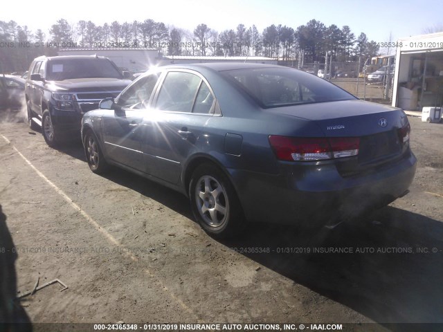 5NPEU46F16H075248 - 2006 HYUNDAI SONATA GLS/LX BLUE photo 3