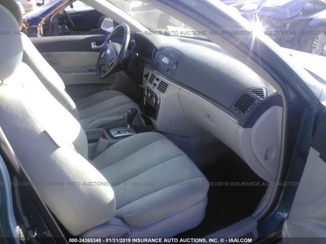 5NPEU46F16H075248 - 2006 HYUNDAI SONATA GLS/LX BLUE photo 5