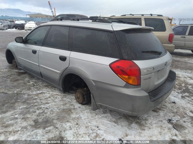 4S4BP61C367322806 - 2006 SUBARU LEGACY OUTBACK 2.5I SILVER photo 3