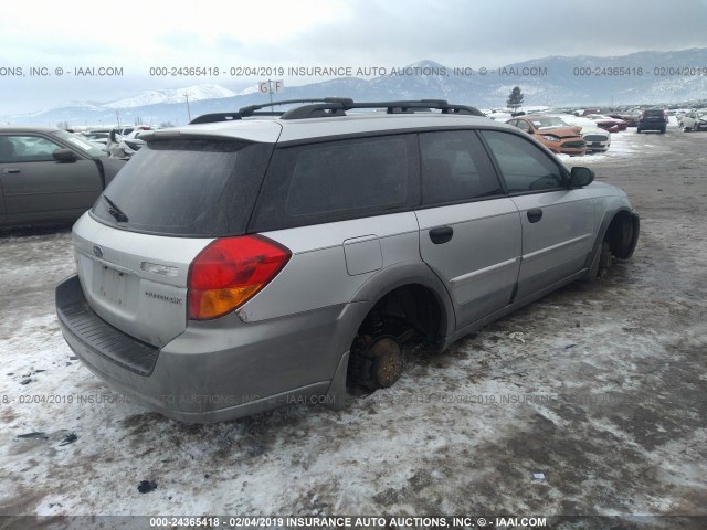 4S4BP61C367322806 - 2006 SUBARU LEGACY OUTBACK 2.5I SILVER photo 4