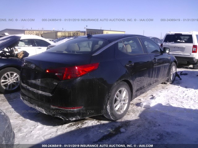 KNAGM4A79B5070833 - 2011 KIA OPTIMA LX BLACK photo 4