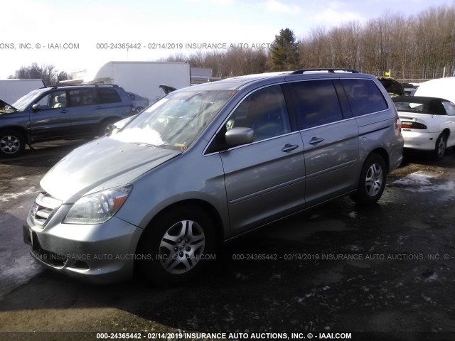 5FNRL38676B101720 - 2006 HONDA ODYSSEY EXL BLUE photo 2