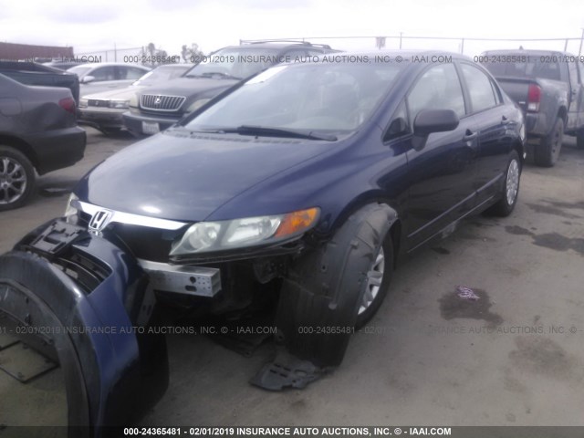 1HGFA16296L025591 - 2006 HONDA CIVIC DX BLUE photo 2