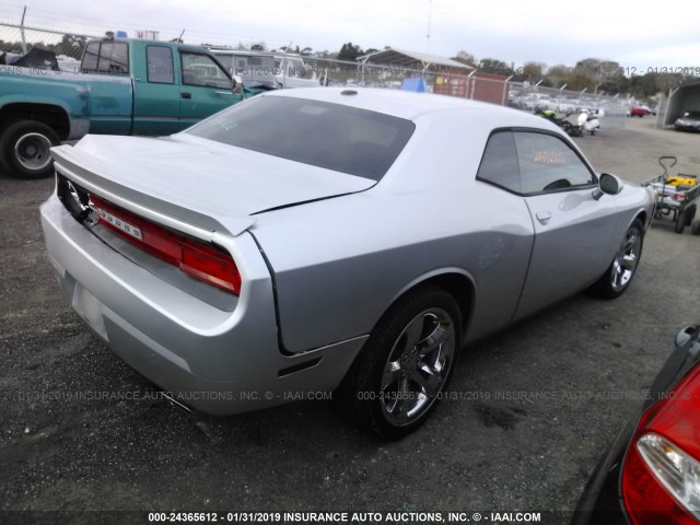 2C3CDYBT5CH194004 - 2012 DODGE CHALLENGER R/T SILVER photo 4