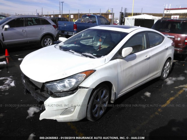 5NPDH4AE9DH172368 - 2013 HYUNDAI ELANTRA GLS/LIMITED WHITE photo 2