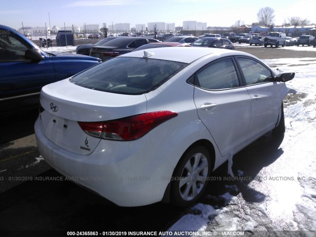 5NPDH4AE9DH172368 - 2013 HYUNDAI ELANTRA GLS/LIMITED WHITE photo 4